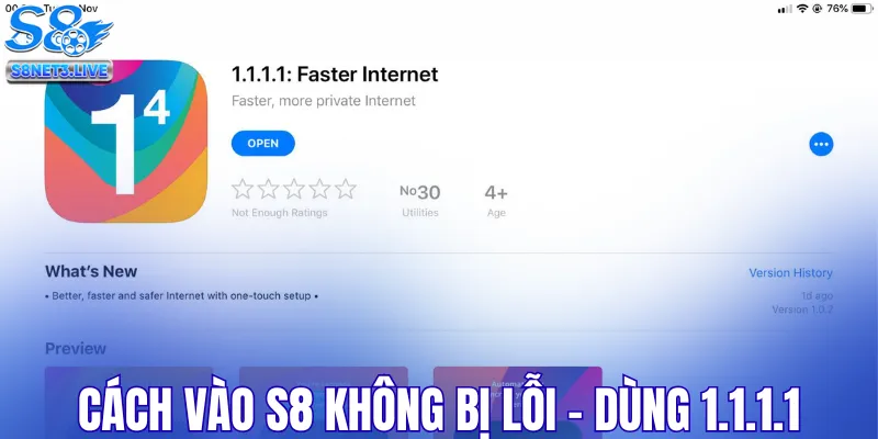 Cách vào S8 không bị lỗi - Dùng 1.1.1.1